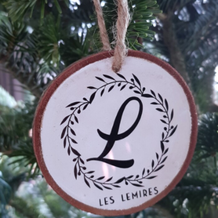 Monogram Wood Cookie Ornament